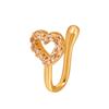 Crown Clip On Fake Piercing For Women Body Jewelry Girl Star Copper Cuff Nose Ring Ear Clip Nose Heart Earring Gift  Unique