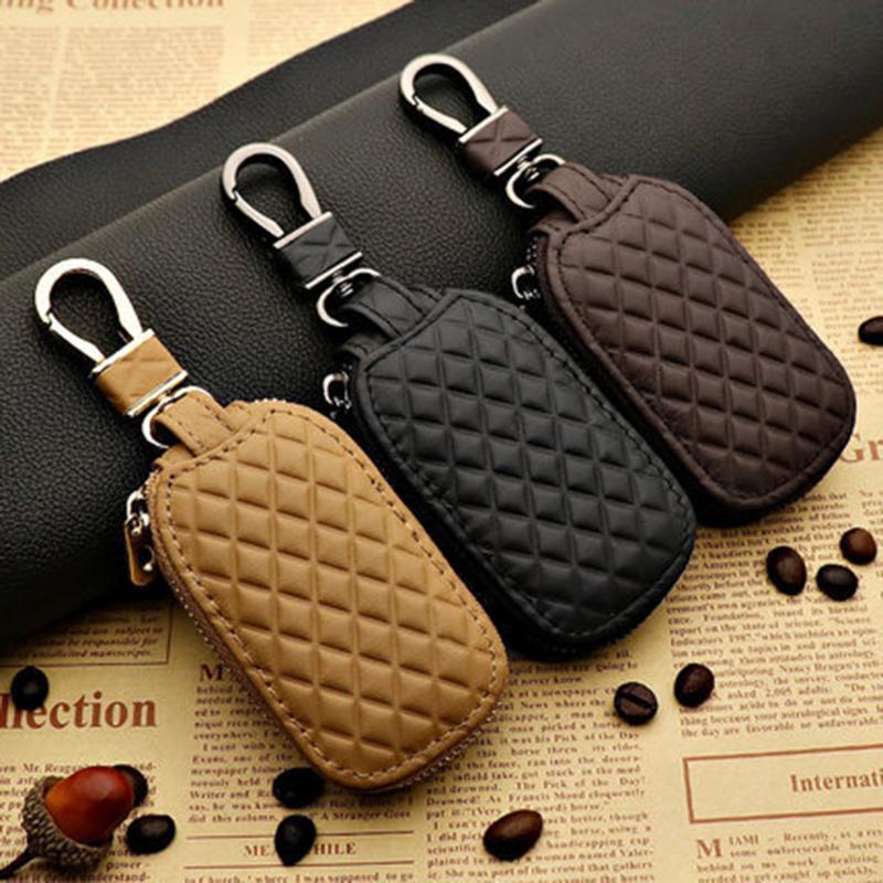Cowhide Car Key Holder Motorcycle Mini Car Key Holder Access Card Key Storage Bag