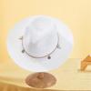 (One Size, White) Straw Sun Hat for Women and Men Fashionable Wide Brim Sun Protection Panama Caps