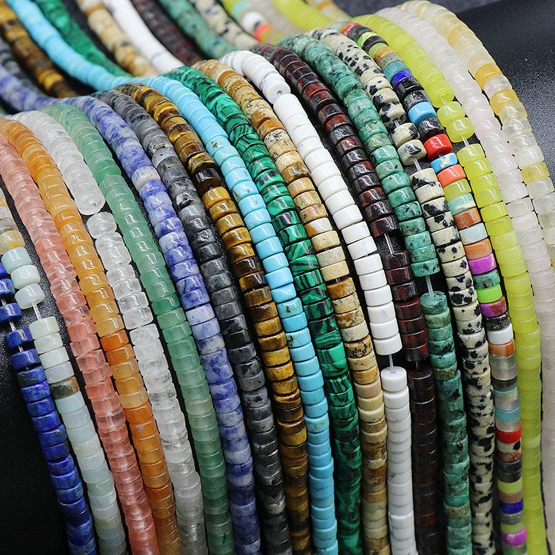 1strand 4/6/8/10mm Natural Stone Flat Beads Druzy Quartz Crystal Loose Spacer DIY Bracelet Necklace Fashion Jewelry