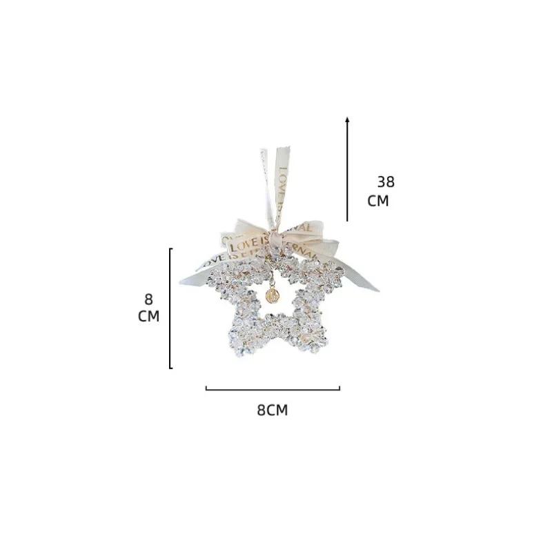 1 шт. Подвеска для автомобиля Креативная декоративная подвеска для автомобиля на зеркало заднего вида Кристалл Пятиконечная звезда Декоративная подвеска для автомобиля