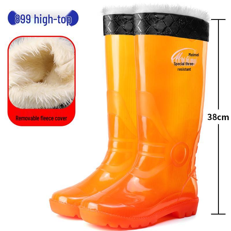 Мужские высокие резиновые дождевые ботинки песочного цвета, быстросохнущие - Водонепроницаемые, Нескользящие, Без сетки