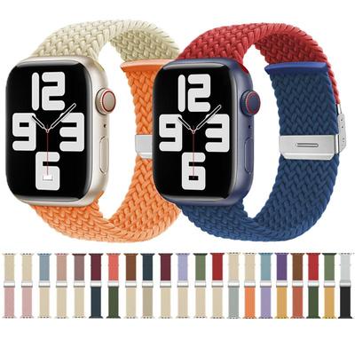 Плетеный ремешок Solo Loop для Apple Watch Band 44 мм, 40 мм, 45 мм, 41 мм, 42 мм, эластичный нейлоновый браслет Correa, iWatch Series 4 5 se 6 7 3 8