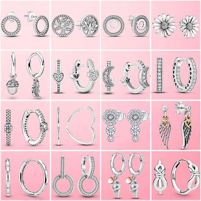 925 Серебряные серьги-гвоздики Женские модные серьги-гвоздики Ювелирные изделия