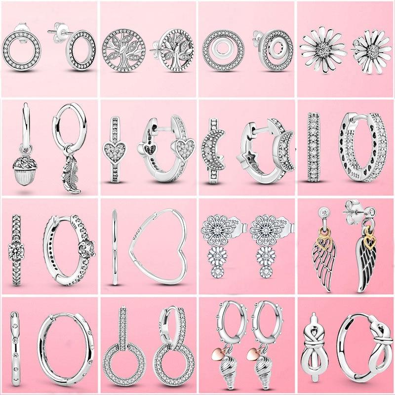 925 Серебряные серьги-гвоздики Женские модные серьги-гвоздики Ювелирные изделия