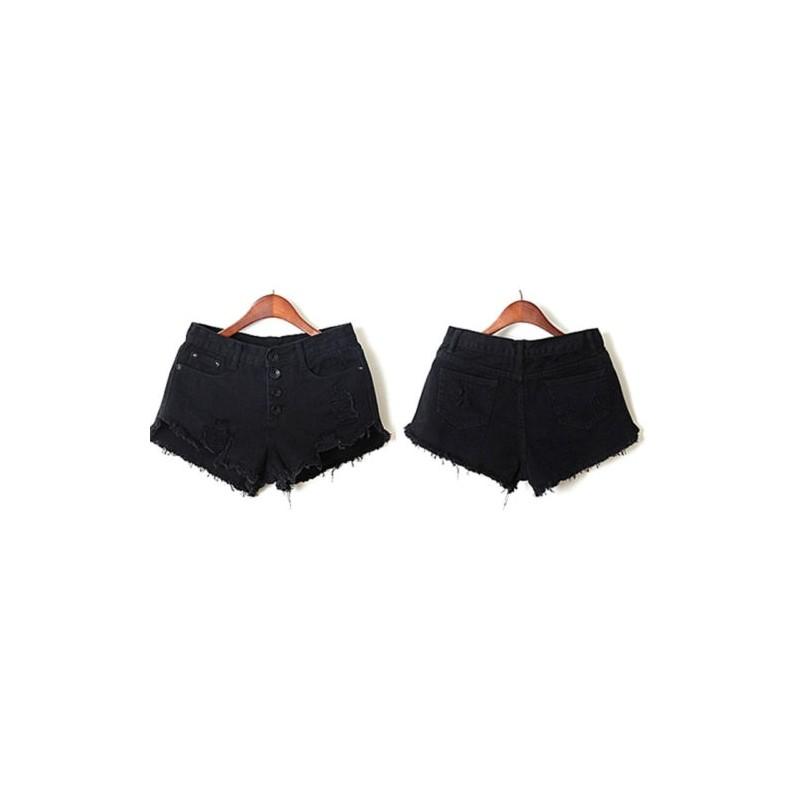 Premium Quality Usa Women High Waisted Washed Ripped Hole Mini Jeans Pants For Stylish Comfort