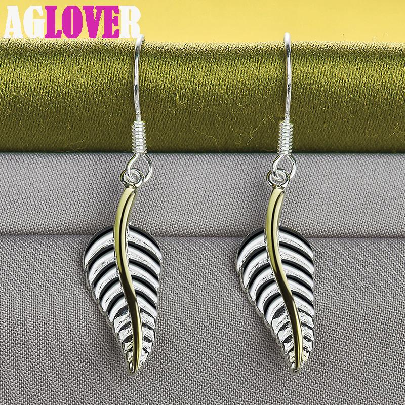 Очаровательные серьги из стерлингового серебра 925 пробы с перьями