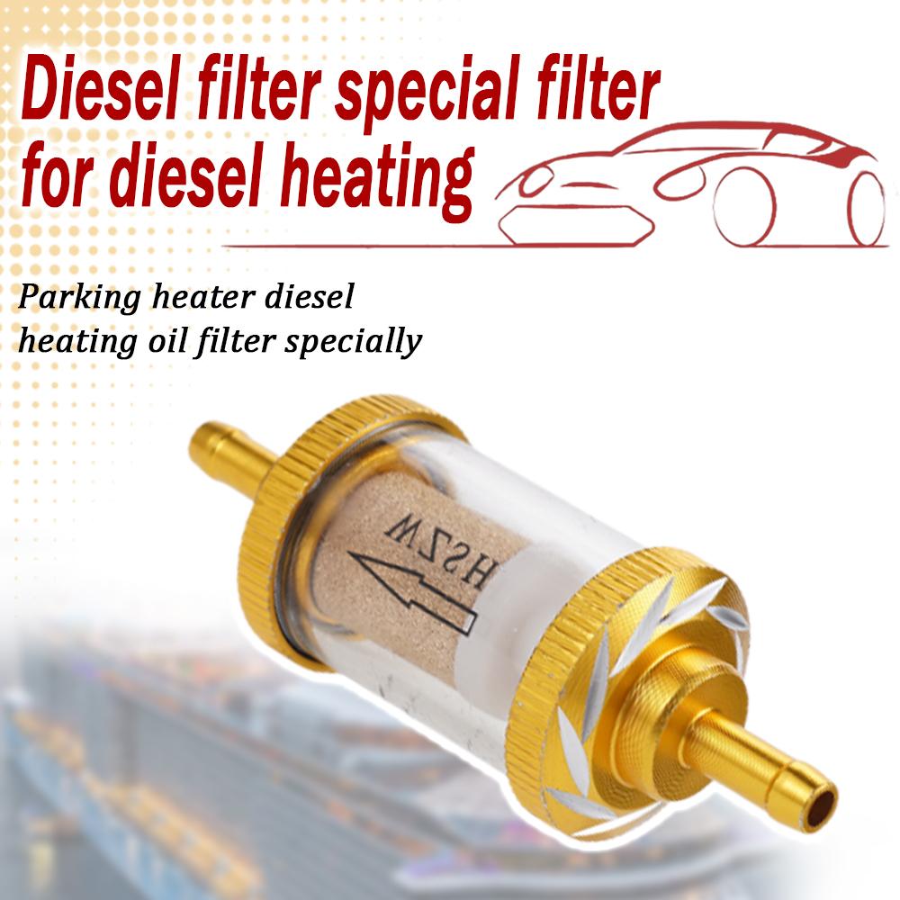 Универсальный корпус из алюминиевого сплава Медный сердечник Масляный фильтр Подходит для дизельного отопительного масляного фильтрующего элемента Для квадроцикла Велосипеда Скутера Медные детали