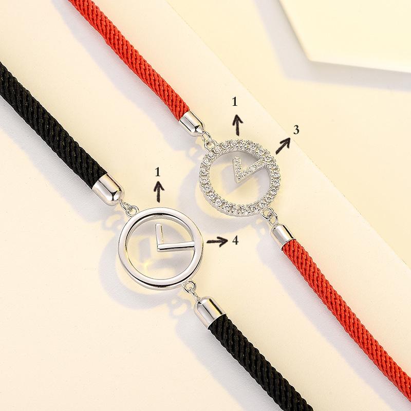 S925 пожизненный браслет-часы для пары, креативные украшения для мужчин и женщин, одна пара, корейская версия, упрощенная красная веревка на год рождения