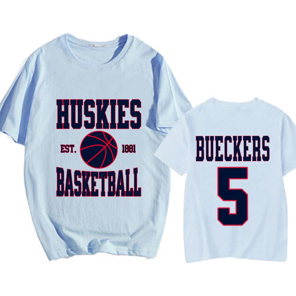 Футболки Paige Bueckers Number 5 Футболка с двухсторонним графическим принтом Футболка с коротким рукавом Удобные хлопковые футболки Мужские/женские футболки