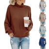 Ladies Fashion Sweater Solid Color High Neck Slim Bottomed Knit Sweater