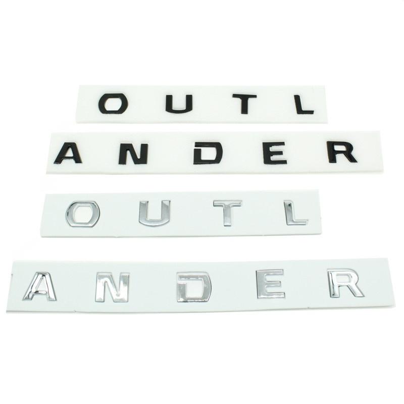 Fit For Outlander Original ABS Chrome Car 3D Letters Hood Emblem Logo Badge Car Stickers Styling Car Decal Accessories