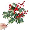 Green Holly Leaves Artificial Christmas Berry Artificial Holly Leaves  New Year Arrangement