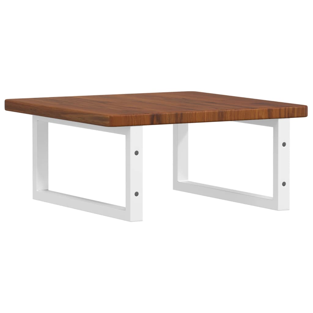 Wall Mounted Washbasin Countertop with Bracket Steel and Solid Oak Wood