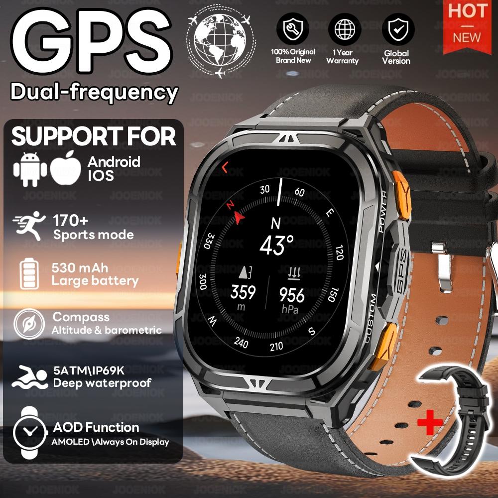 Новые GPS-умные часы 10ATM Водонепроницаемые Встроенный двухдиапазонный GNSS Компас Военные Спортивные Умные часы Мужские Новые