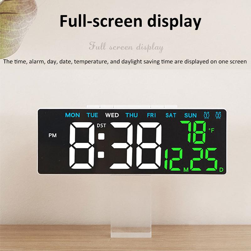 Digital Alarm Clock USB Powered TEMP Date Week Auto Dimmer DST Table Clock 12/24H Timing Countdown Electronic LED Alarm Clock