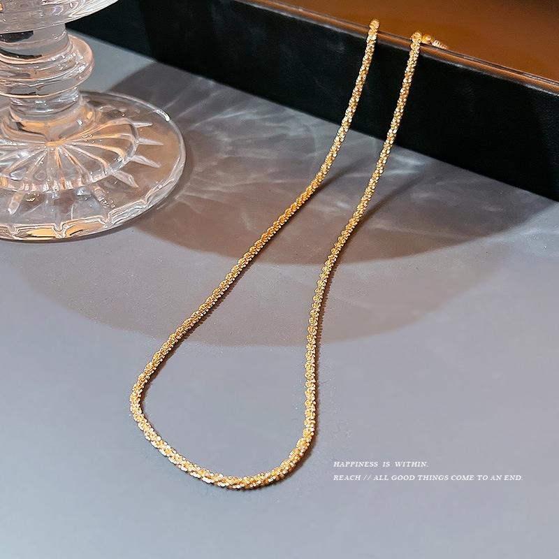 iF ME Luxury Gold Necklace for Women Twist Chain Choker Simple Accessories Jewelry