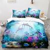 Пододеяльник Дельфин Размер Кинг-сайз Квин-сайз Прекрасный Постельный Комплект Морская Жизнь Для Детей Мальчиков Девочек Милый Океанский Животный 2/3шт Полиэстеровый Пододеяльник