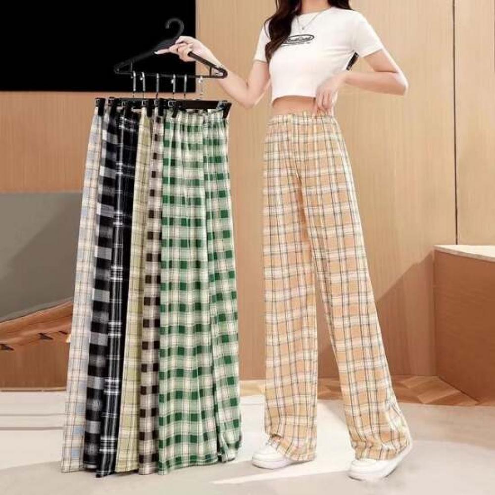 Shop Women S Check Pattern Wide pantS Won Wpt We80707
