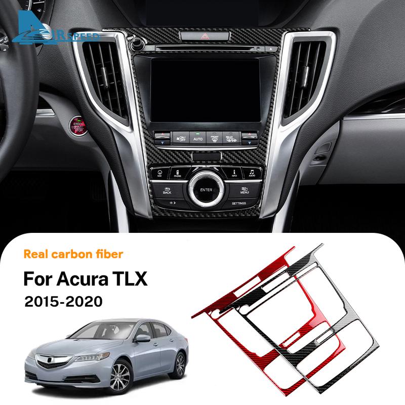Real Soft Carbon Fiber Sticker For Acura TLX 2015 2016 2017 2018 2019 2020 LHD Car Center Console Panel Frame Accessories.
