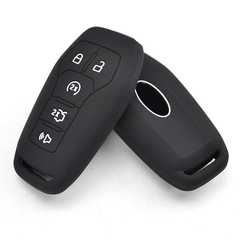 For Ford Fusion Mondeo Mustang F-150 Explorer Edge 2015 -2018 5 Button Silicone Car Key Case