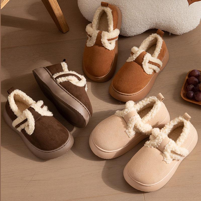 Winter Warm Men Slippers Casual Non-slip Platform Flats Home Waterproof Non Slip Shoes Indoor Outdoor Thick Plush Women Slides