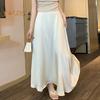 Женская юбка-рыбий хвост с высокой талией, атласная дышащая макси-юбка, однотонная офисная юбка для работы, отдыха, повседневной носки
