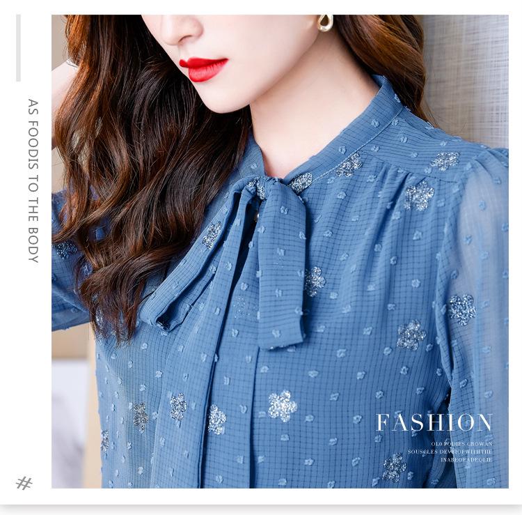 Женская шелковая рубашка с длинными рукавами и бантом из высококачественного модного шелка — коллекция весна-лето 2025