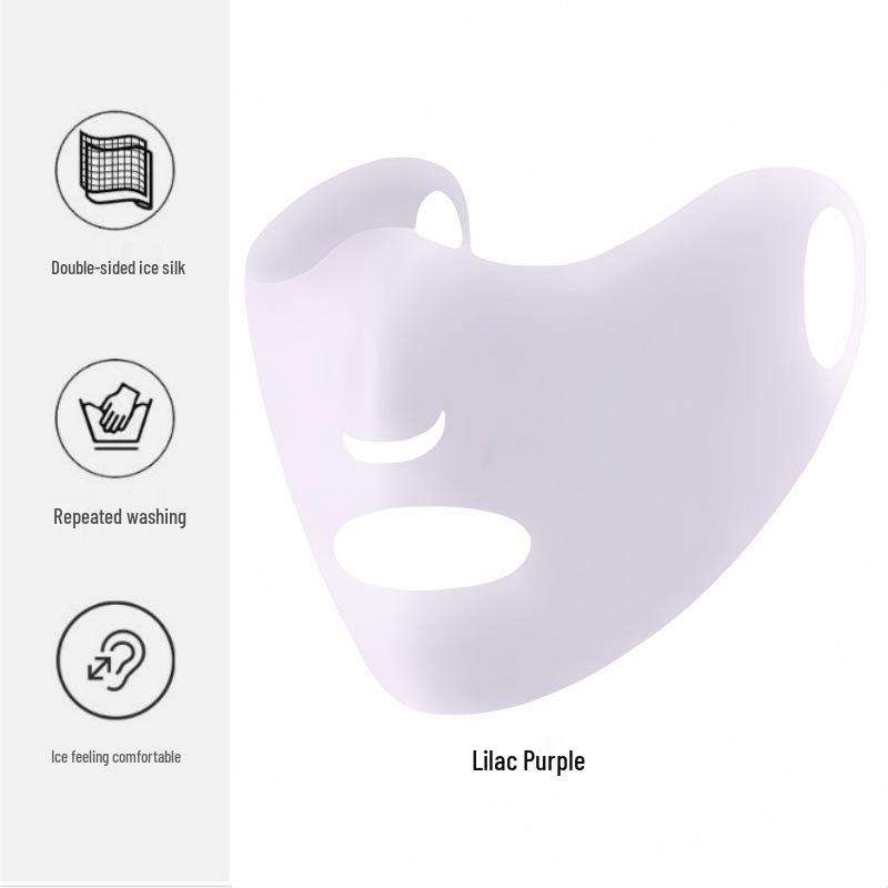 Women's Full Face Anti-UV Facekini with Neck Protection - Summer 2025 Ice Silk Sunshade Mask