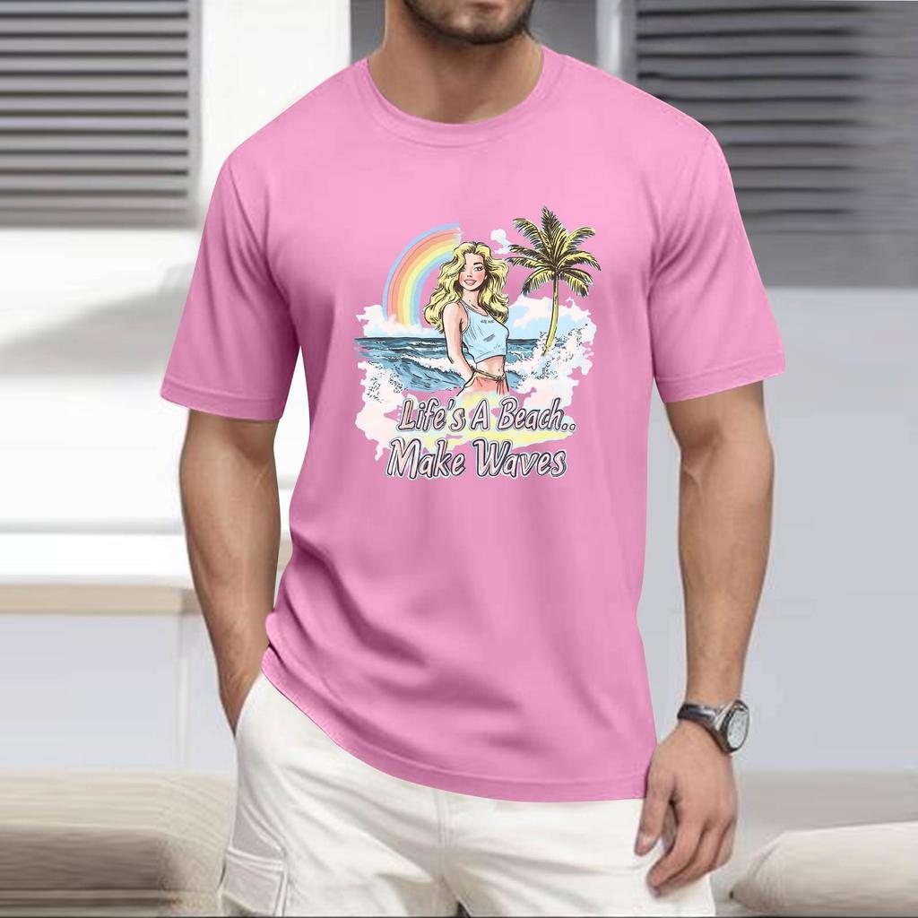 Мужская рубашка с воротником-стойкой и коротким рукавом, свободная рубашка для отдыха и отдыха, мужская