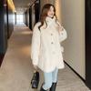 Autumn and Winter Mohair Warm All-match Coat Ladies Button Coat Coat Women High-end Imitation Mink Fur Coat