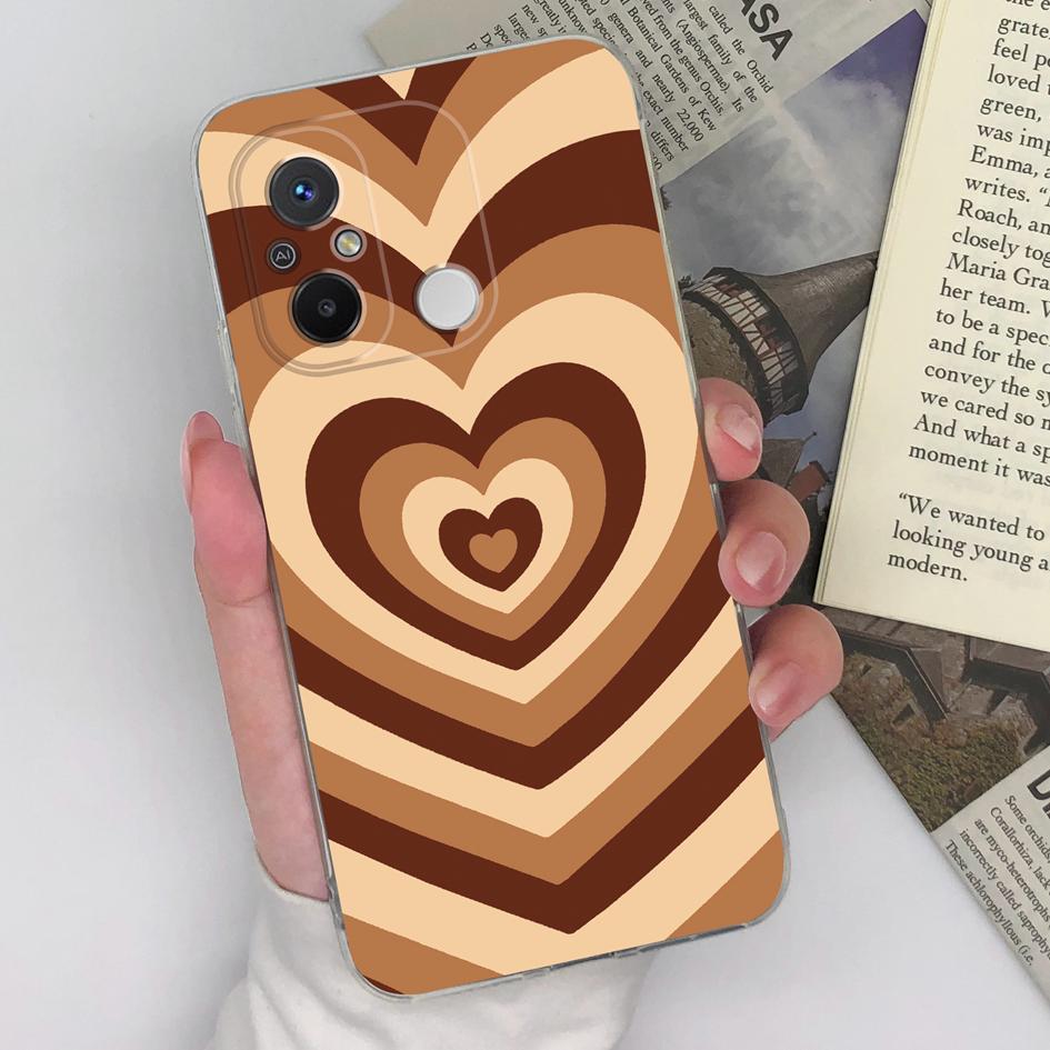 Чехол для Xiaomi Redmi K60 K50 K40 12C 10C 9A 8 7 Note 9 10 11 12 Pro, чехол Love Heart, милый медведь, мягкие силиконовые прозрачные чехлы из ТПУ для телефонов Redmi Fundas