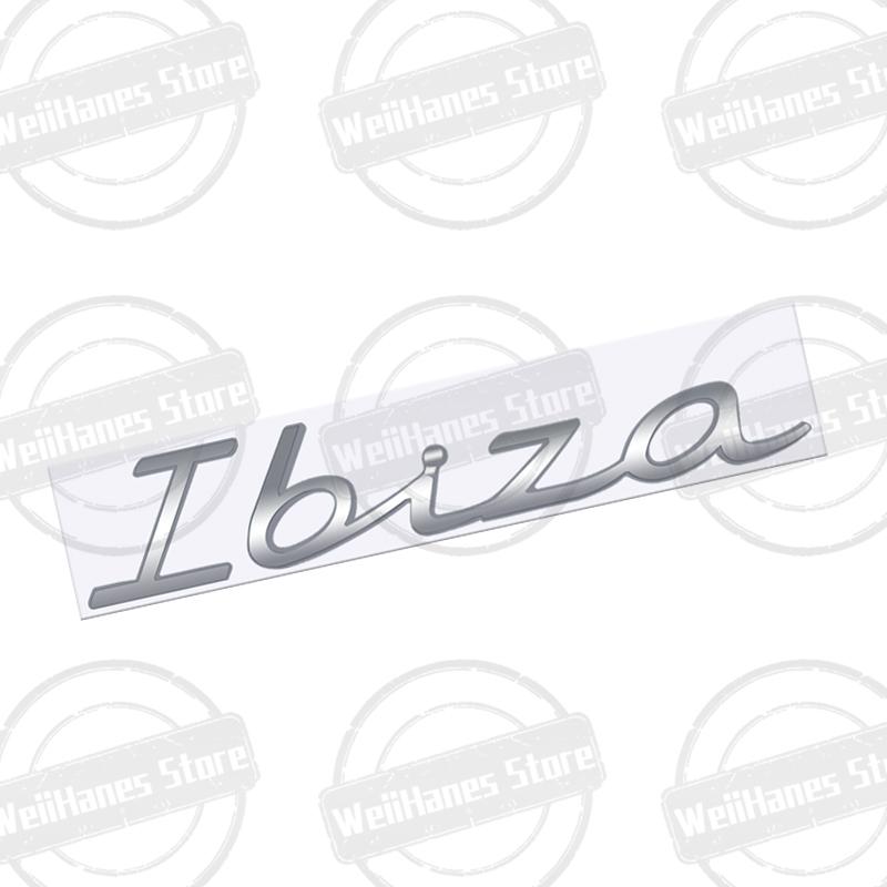 gycsn9 Metal For Ibiza Rear Badge Emblem Chrome Letter Logo Glossy Black Silver Red Accessories Sticker