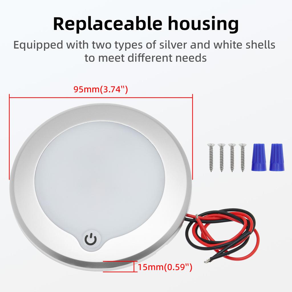 Ультратонкий светодиодный светильник для салона автофургона с регулируемой яркостью, потолочный плафон, регулируемая яркость, сенсорный прожектор для грузовика, автодома, каравана