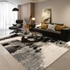 Scandinavian Black  White Geometric Rug Non-Slip High Density Carpet for Modern Living Room Bedroom Office Home Decoration Mats