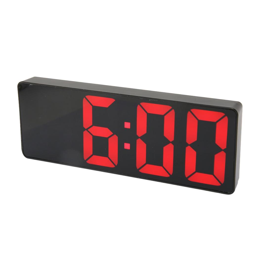 Digital Alarm Clock Electronic Desktop Clock with Temperature Display Voice Control Rectangle LED Clock for Home Bedroom