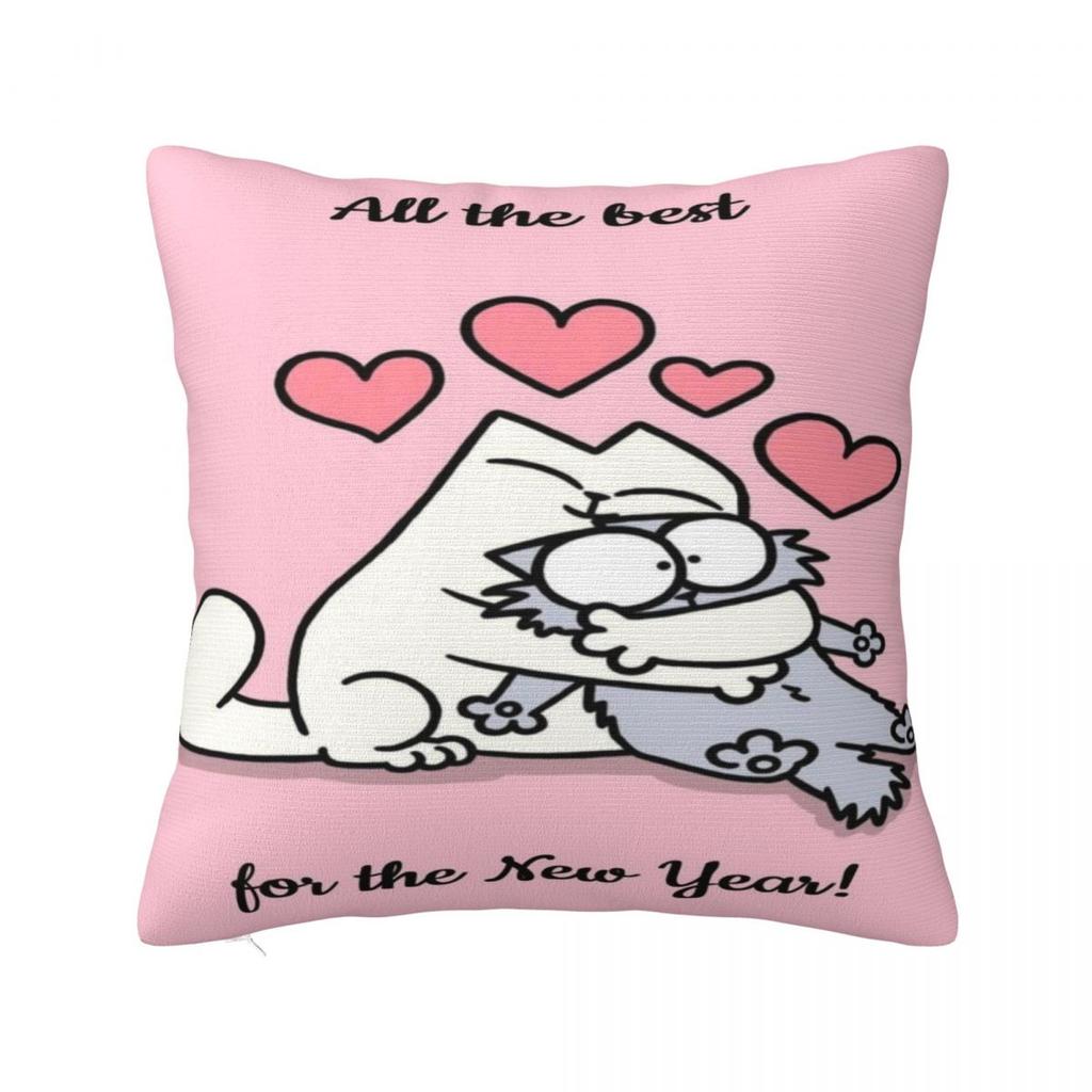 Trendy Living Room Simons Cartoon Cat Catsdecorations Pillowcase Merch Pillow Covers Square Multiple Sizes