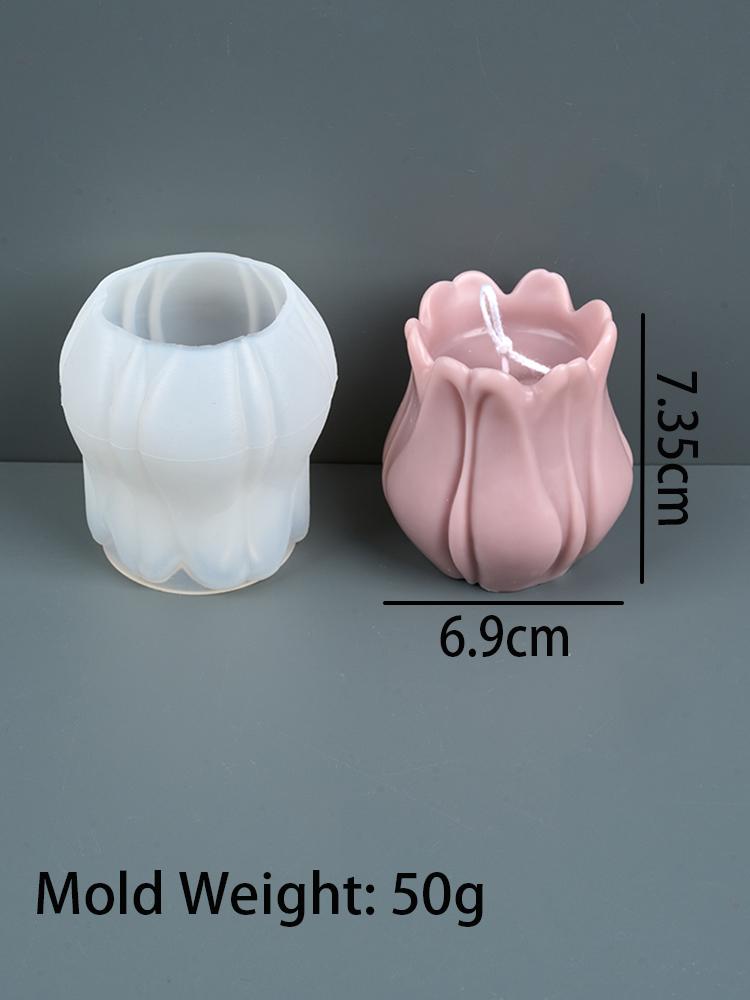 Тюльпан Королла Подсвечник Силиконовая Форма DIY Цветок Форма Украшение Свечи Поделки Изготовление Мыло Гипс Смола Формы для Заливки Домашний Декор