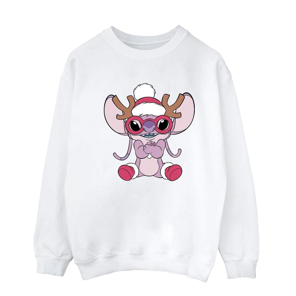 Disney Mens Lilo & Stitch Angel Reindeer Sweatshirt