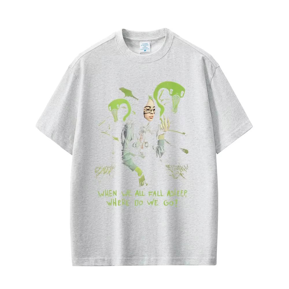 When We All Fall Asleep Where Do We Go Tshirt Men Women Fashion Retro Pop Music T Shirts 2026 Male Casual pure Cotton Top