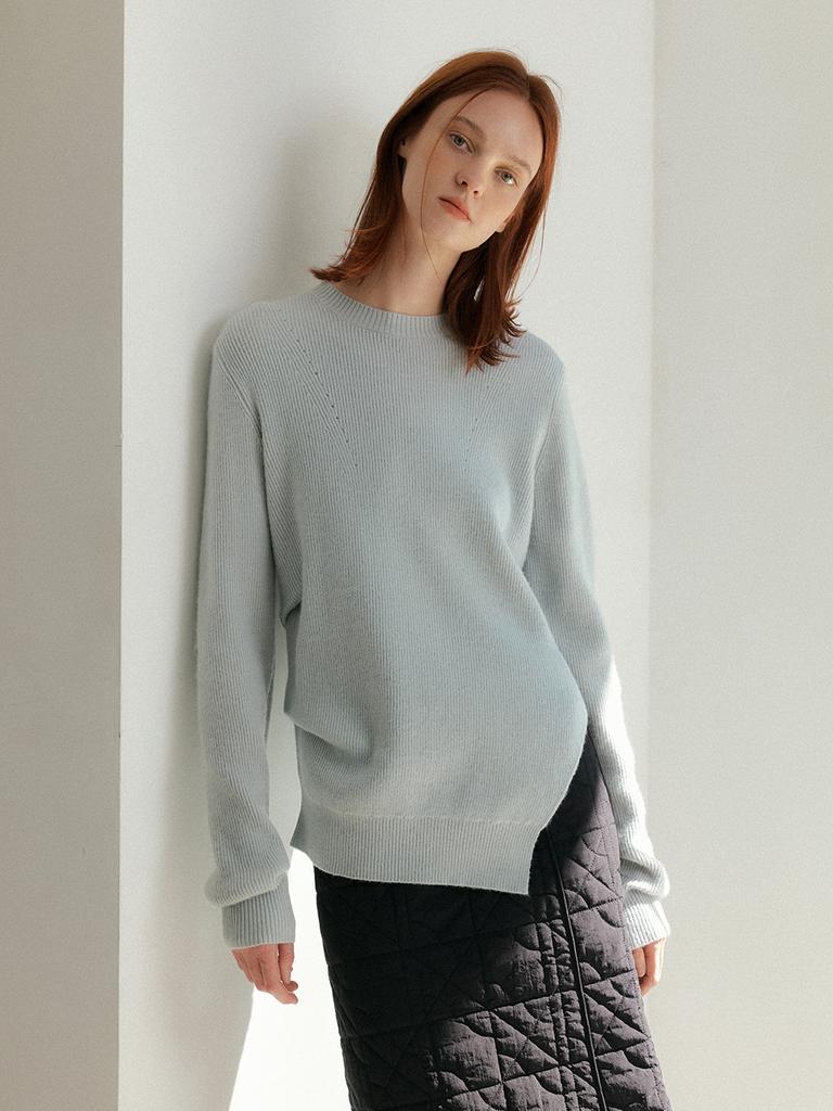 HUNCH Unbalance Tucked Knit (2Color)