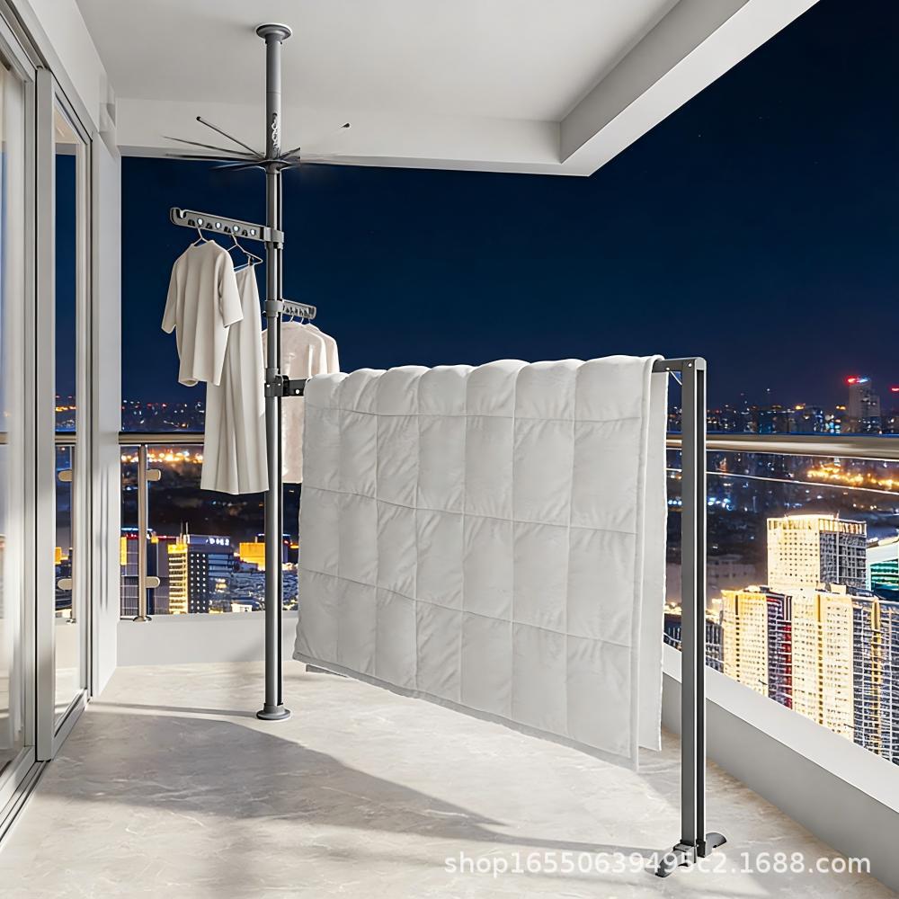 Telescopic Floor-to-Ceiling Clothes Drying Rack - No-Punch, Free-Standing