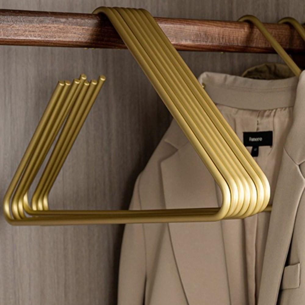 5PCS Non Slip Triangle Coat Hangers Sturdy Rust-Proof Wardrobe Hanger Metal Space-Saving Drying Rack Trouser Storage