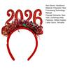 2026 Shiny New Year Hairband Glitter-Coated Headband Sparkling Numbers Design Hair Hoop Festive Hair Accessory