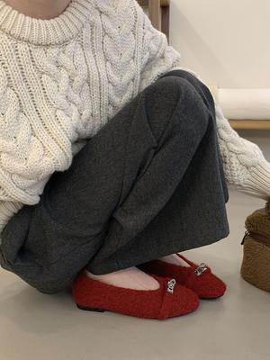 Ретро плюшевая обувь женская обувь верхняя одежда 2025 осень и зима с юбками Мэри Джейн одинарная обувь