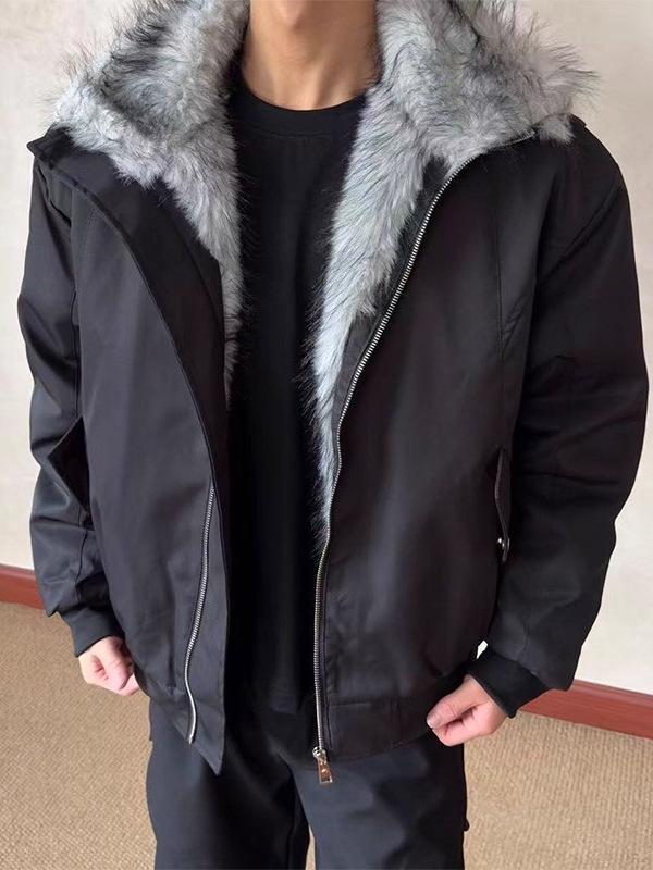 Стеганая хлопковая куртка American Wolf King с меховым воротником - Зимняя коллекция 2025