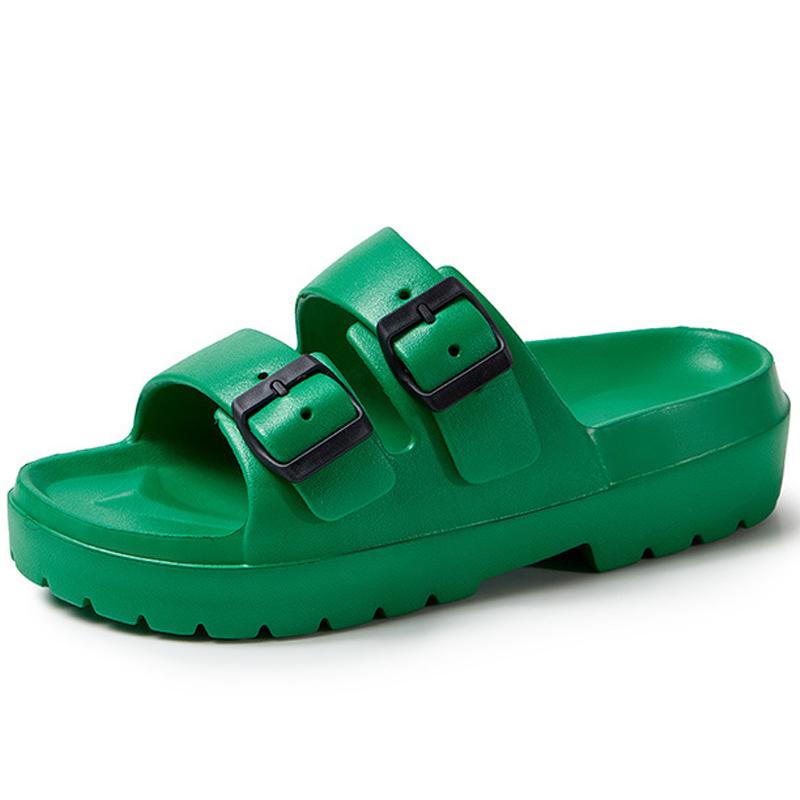 Модные женские сандалии на платформе Shevalues 2025 Лето Новинка Уличные Нескользящие Пляжные Шлепанцы с Двойной Пряжкой Женские Модные EVA Слайды