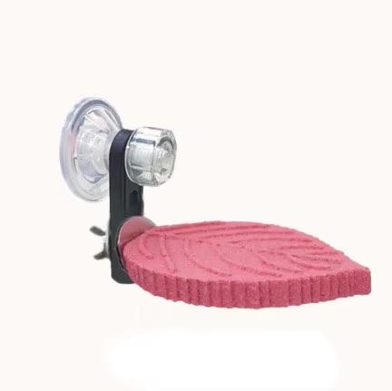 Multi-Color Leaf Textured Parrot Perch - Suction Cup Non-Slip Resin Stand & Nail Grinding Perch