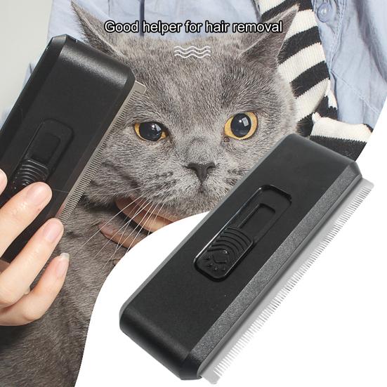 Расческа для домашних животных легко распутывает зубы, чистит одним щелчком мыши, удаляет блох и клещей, тонкая расческа из нержавеющей стали, инструмент для ухода за зубами собак и кошек