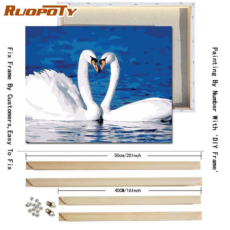 RUOPOTY With DIY Frame Animals DIY Digital Oil Paintng By Numbers Colorful Oil Painting Modern Wall Art Canvas For Home Decor